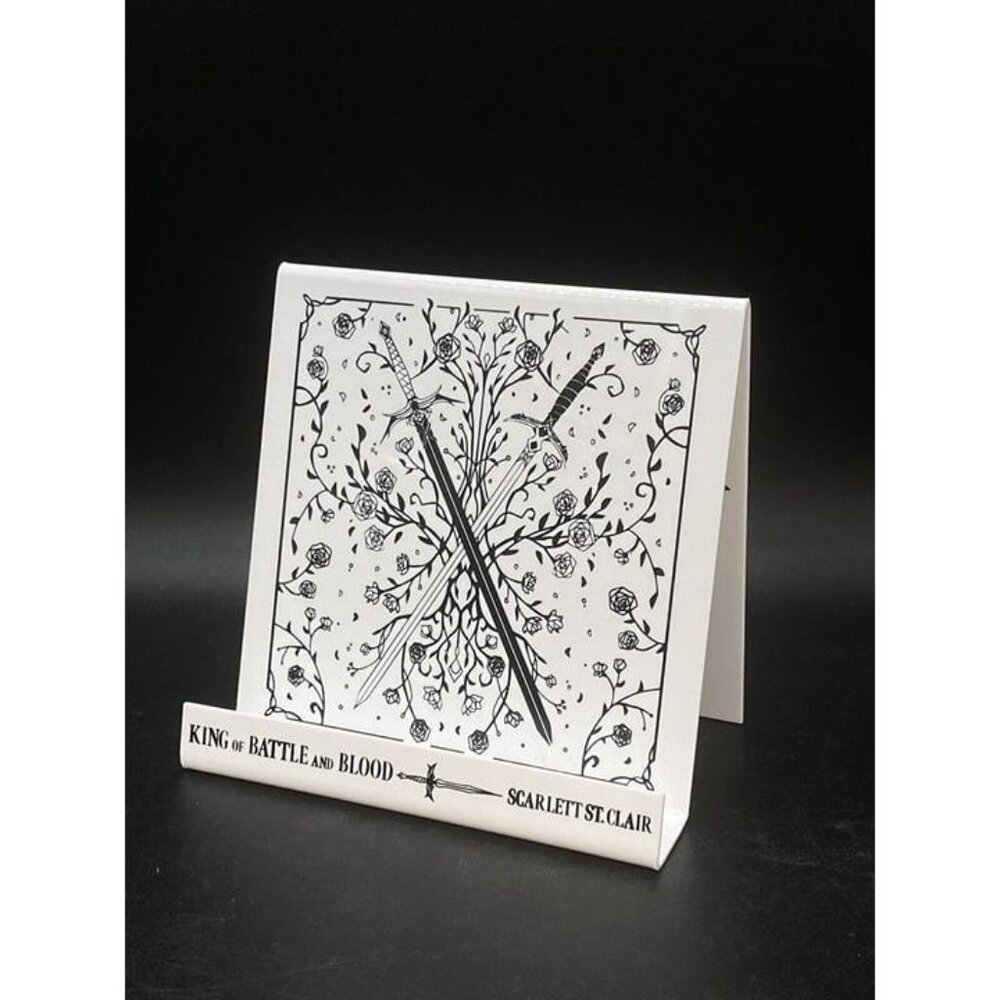 King of Battle And Blood E-Reader Book Stand Bookish Display White Plastic